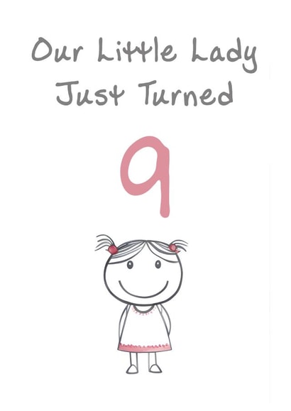 Cute Birthday Card - Little Lady - 9th created by @MisterDave