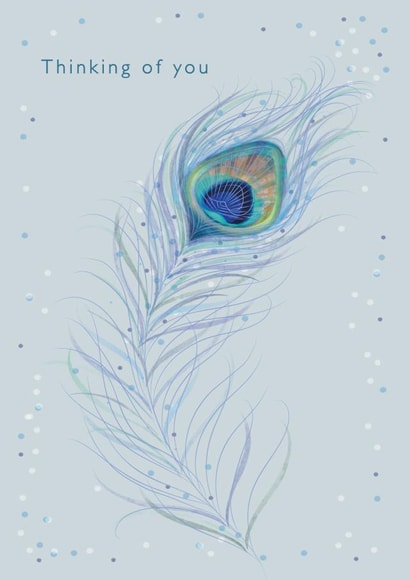 Traditional Think of You Card - Peacock Feather created by IC&G