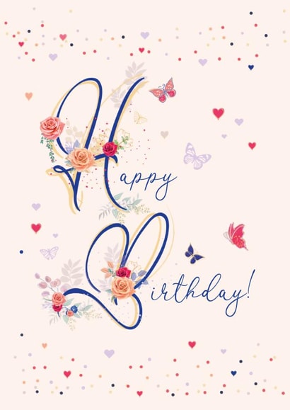 Traditional Birthday Card - Female - Butterflies created by IC&G