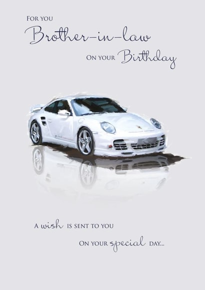Traditional Birthday Card - Brother In Law - Cars created by IC&G