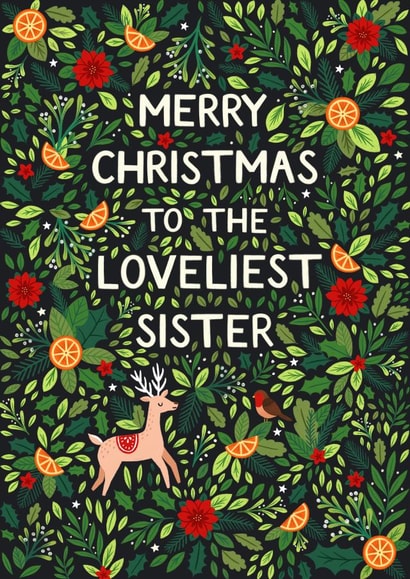 Pretty Christmas Card - Loveliest Sister created by Pear Tree Press