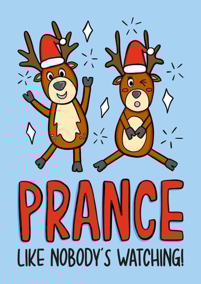 Dancing Christmas Card | Funny Reindeer Christmas Card created by TeePee Creations