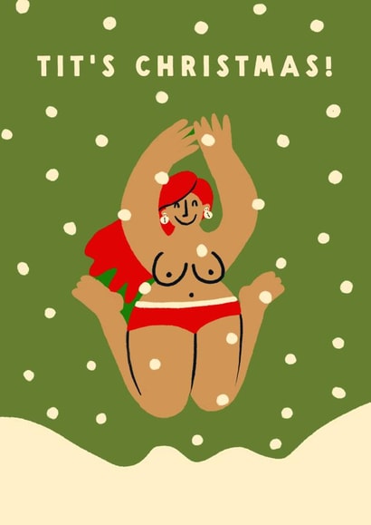Funny Christmas Card - Tits Christmas created by Lucy Maggie Designs