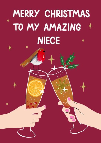 Classic Christmas Card For Niece - Alcohol created by Naughty Nice