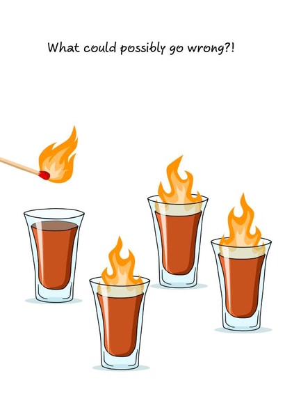 Funny Birthday Card - Flaming Sambuca created by Swizzoo