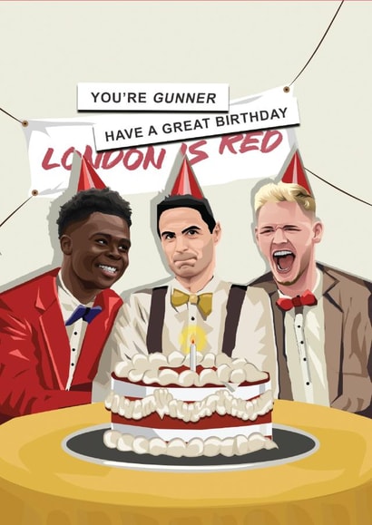 Funny Birthday Card | Saka, Ramsdale, Arteta | Arsenal created by Scored It