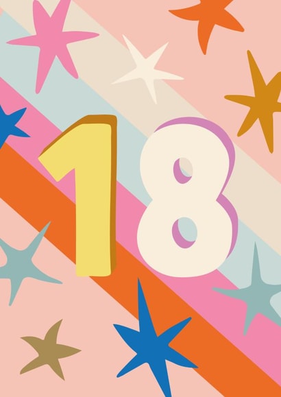 Pretty Birthday Card - 18th created by The Pattern Press