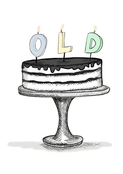 Funny Birthday Card - Old Cake Candles created by Sketchy Mummy