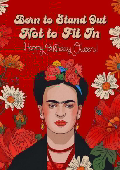 Pretty Birthday Card - Frida - Born to Stand Out created by Kasia Cards
