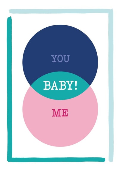 Baby Announcement, Celebratory Venn diagram for partner - expectant/new parents created by Mum Rain or Shine