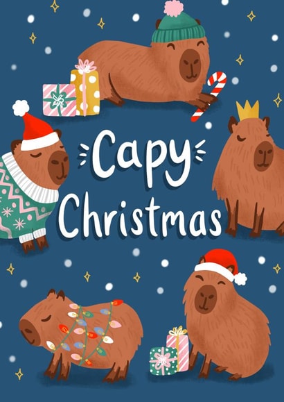 Funny Christmas Card - Capybara created by Jessie Maeve Studio