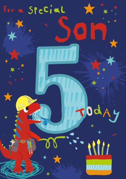 Traditional Birthday Card - Son - 5th created by IC&G