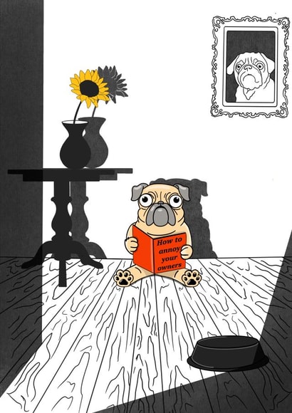 Funny dog card created by C.W ILLUSTRATIONS