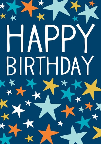 Classic Birthday Card - Male - Stars created by The Boy and the Bear