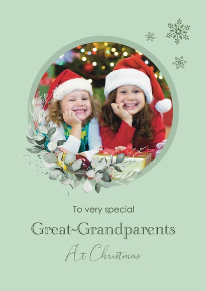 Classic Christmas Card - Great-Grandparents - Snow Flakes created by Choo Choo 