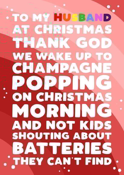 Funny Christmas Card - Husband - LGBTQ+ created by Pickled Prints