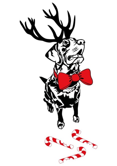 Christmas Labrador Card, Holiday Decor, Christmas Card, Dog Christmas Card created by GREEDY LAB