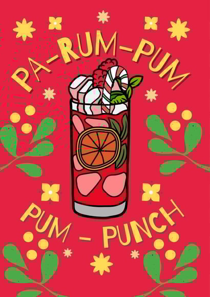 Pretty Christmas Card - Rum Punch created by original fox designs