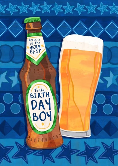 Classic Birthday Card - Birthday Pint created by Evie Warren Illustration