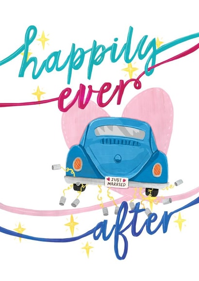 Gorgeous wedding card for newly weds! created by Evie Warren Illustration