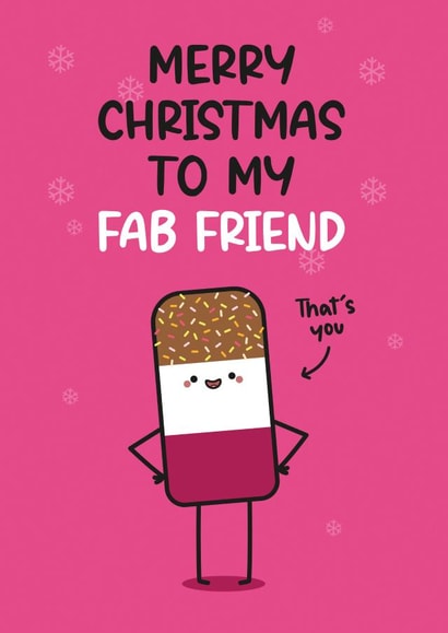 Christmas Card For Friend - Ice Lolly Pun - Fab Friend created by Twisted Haggis