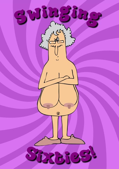 Funny, Retro, Swinging Sixties, 60th Birthday Card For Female Friend or Relative created by Bad Manners