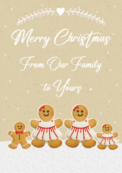 Cute Christmas Card - Our Family to Yours - LGBTQ+ - Two Mums with Son and Daughter created by Mo&Co