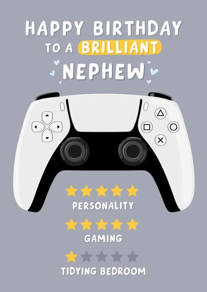 Funny Birthday Card - Nephew - Gaming created by Macie Dot Doodles