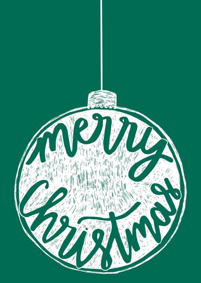Merry Christmas Bauble- Hand drawn design created by Heather Kauffman
