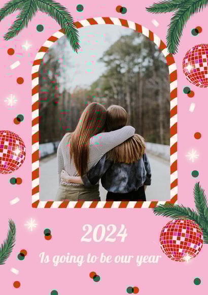 disco chrsitmas new year Personalised Photo Card 46345 created by @tikkled.pink