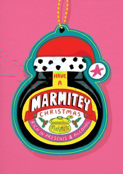 Pretty Christmas Card - Have a Marmite-y Day! created by NICHOLA COWDERY ILLUSTRATIONS