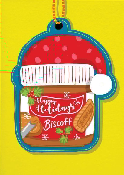 Pretty Christmas Card - Biscoff Spread Decoration created by NICHOLA COWDERY ILLUSTRATIONS