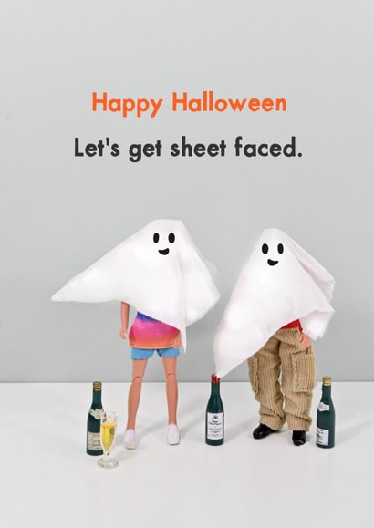 Funny Halloween Card - Sheet Faced created by Bold & Bright Cards