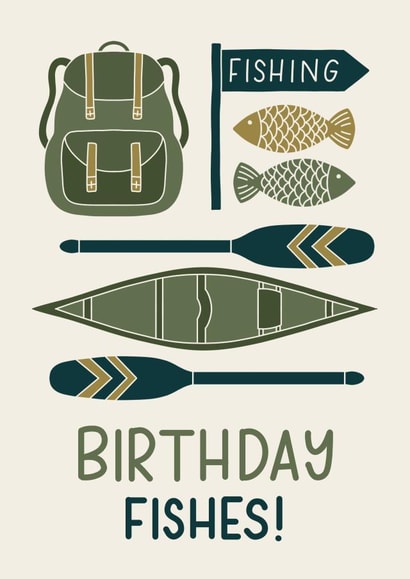 Fishing Birthday Card - Birthday Fishes! created by The Lettering Tree