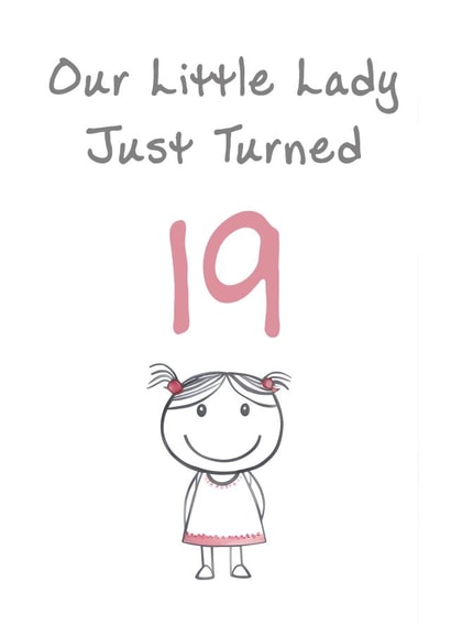Cute Birthday Card - Little Lady - 19th created by @MisterDave