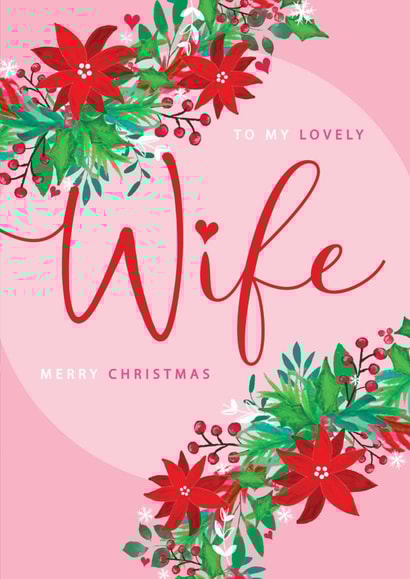 Traditional Christmas Card - Lovely Wife created by The Boy and the Bear