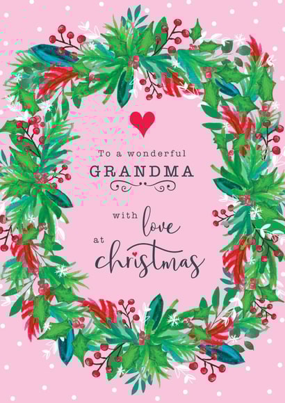 Traditional Christmas Card - Grandma Wreath created by The Boy and the Bear