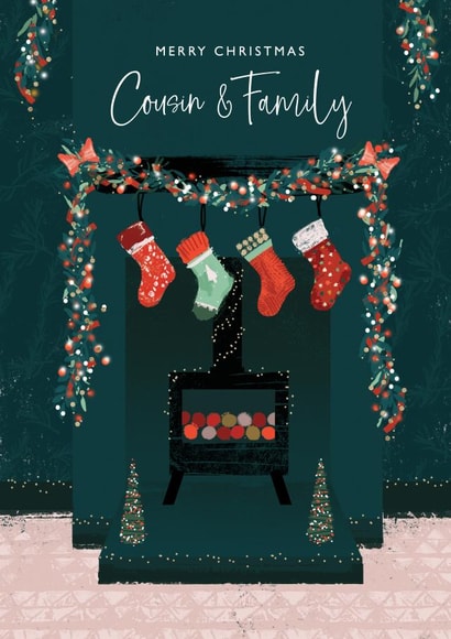 Traditional Christmas Card - Cousin & Family created by Rebecca Prinn