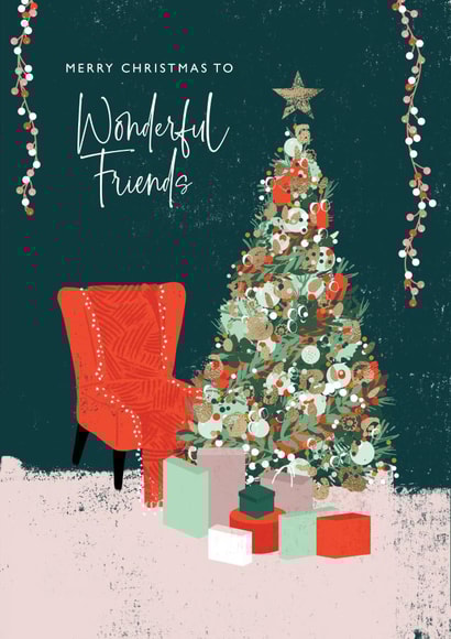 Traditional Christmas Card - Wonderful Friends created by Rebecca Prinn