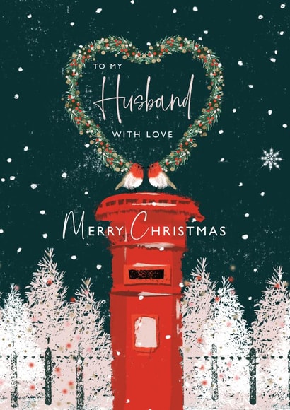 Pretty Christmas Card - Husband created by Rebecca Prinn