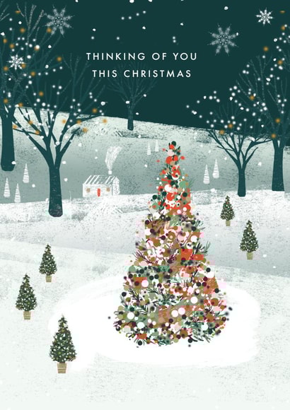 Pretty Christmas Card - Thinking of You created by Rebecca Prinn
