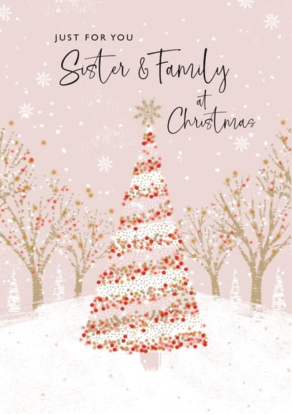 Pretty Christmas Card - Sister and Family created by Rebecca Prinn
