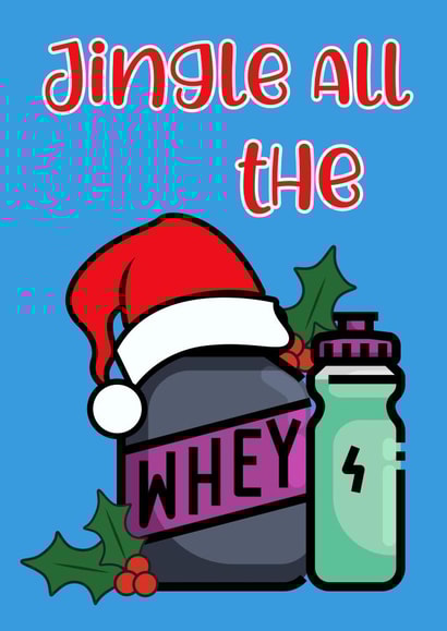 Funny christmas card for fitness fans and gym lovers created by Just Jojo