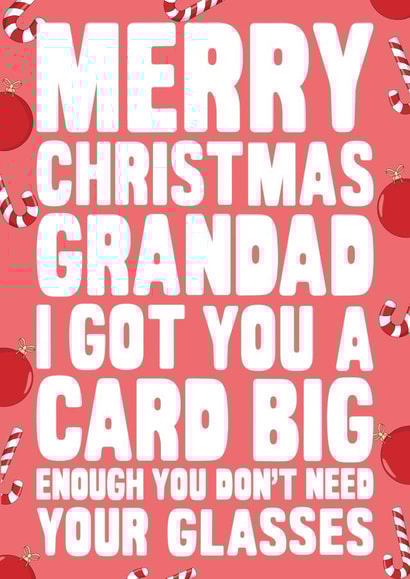 Funny Christmas Card - Grandad - Big Enough Card created by Naughty Nice