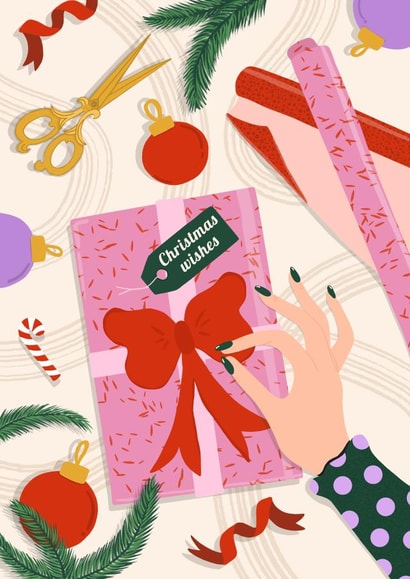 Pretty Christmas Card - Gift Wrapping created by @tikkled.pink