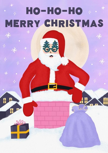 Funny Christmas Card - Santa Stuck In Chimney created by @tikkled.pink