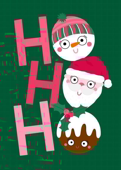 Cute Christmas Card - Ho Ho Ho created by Ludicrous Prints