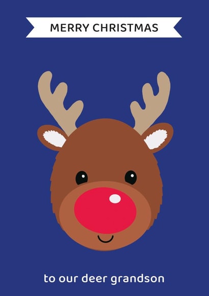 Cute Christmas Card - Grandson - Reindeer created by Paper Heart Designs