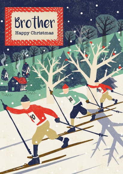Traditional Christmas Card - Brother - Skiing created by Rocket68