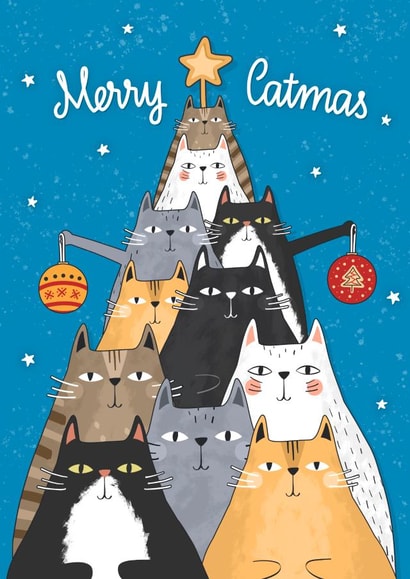 Cute Christmas Card - Catmas created by Evie Garnett Designs